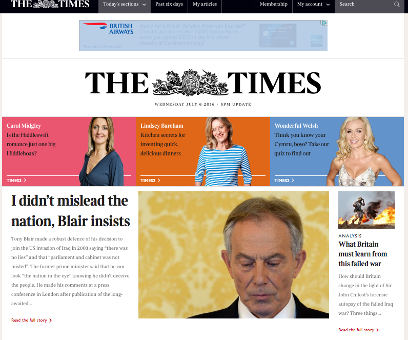 The Times Chilcot Inquiry