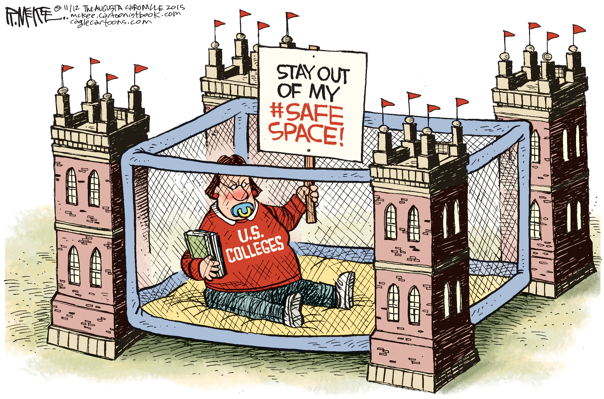 Cartoon Ridiculing Safe Spaces At Universities