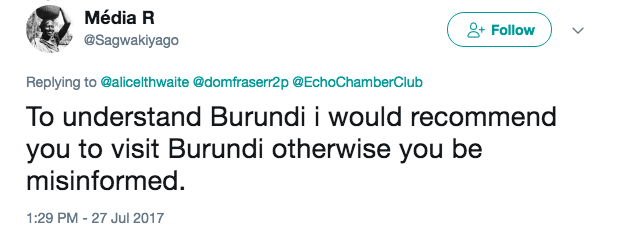 Burundi Tweet